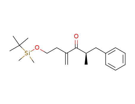 Molecular Structure of 214194-48-6 ((R)-6-(tert-Butyl-dimethyl-silanyloxy)-2-methyl-4-methylene-1-phenyl-hexan-3-one)