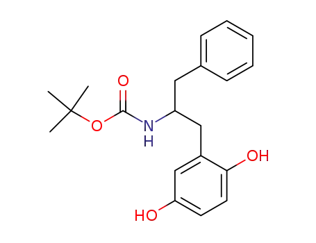 Molecular Structure of 193466-57-8 (Carbamic acid, [1-[(2,5-dihydroxyphenyl)methyl]-2-phenylethyl]-,
1,1-dimethylethyl ester)