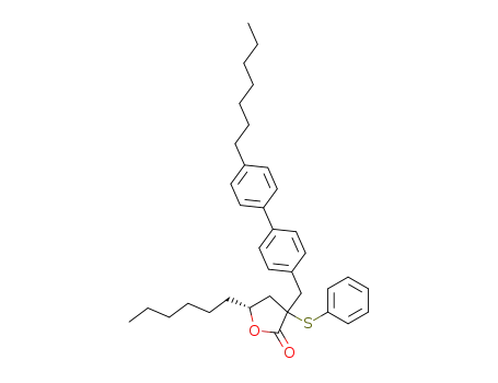 Molecular Structure of 218904-15-5 ((R)-3-(4'-Heptyl-biphenyl-4-ylmethyl)-5-hexyl-3-phenylsulfanyl-dihydro-furan-2-one)