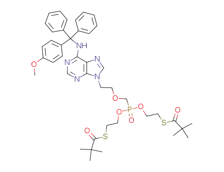 N<sup>6</sup>-(4-monomethoxytrityl)-9-<2-<O,O'-bis<(S-pivaloylthio)ethyl>phosphonomethoxy>ethyl>adenine