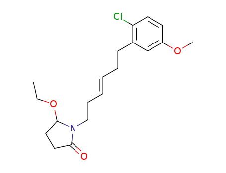 Molecular Structure of 181648-56-6 ((E)-1-[6-(2-chloro-5-methoxyphenyl)-3-hexenyl]-5-ethoxy-2-pyrrolidinone)