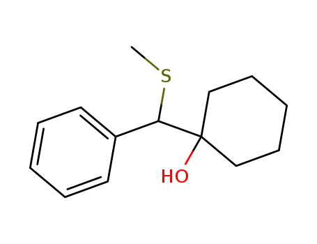 Molecular Structure of 63297-75-6 (Cyclohexanol, 1-[(methylthio)phenylmethyl]-)