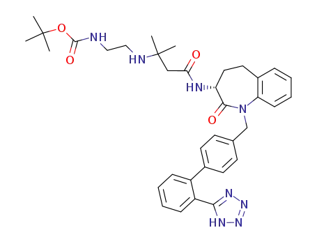 [2-(1,1-Dimethyl-2-{(R)-2-oxo-1-[2'-(1H-tetrazol-5-yl)-biphenyl-4-ylmethyl]-2,3,4,5-tetrahydro-1H-benzo[b]azepin-3-ylcarbamoyl}-ethylamino)-ethyl]-carbamic acid tert-butyl ester