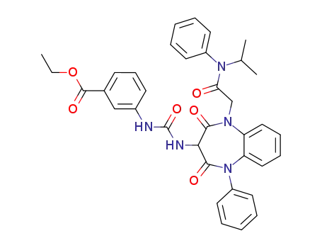 3-{3-[1-(Isopropyl-phenyl-carbamoylmethyl)-2,4-dioxo-5-phenyl-2,3,4,5-tetrahydro-1H-benzo[b][1,4]diazepine-3-yl]-ureido}benzoic acid ethyl ester