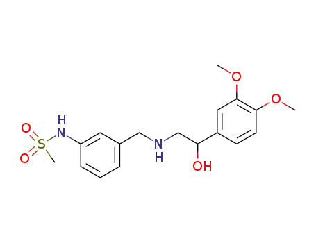Molecular Structure of 119085-47-1 (Methanesulfonamide,
N-[3-[[[2-(3,4-dimethoxyphenyl)-2-hydroxyethyl]amino]methyl]phenyl]-)