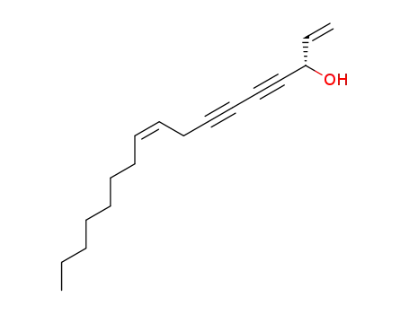 Molecular Structure of 81203-57-8 (1,9-Heptadecadiene-4,6-diyn-3-ol, (3S,9Z)-)