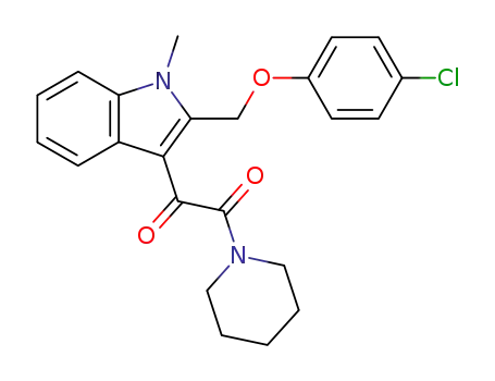 Molecular Structure of 188721-57-5 (Piperidine,
1-[[2-[(4-chlorophenoxy)methyl]-1-methyl-1H-indol-3-yl]oxoacetyl]-)
