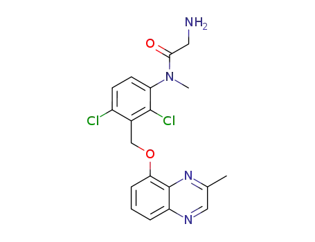 Molecular Structure of 167837-88-9 (8-[3-(N-Glycyl-N-methylamino)-2,6-dichlorobenzyloxy]-2-methylquinoxaline)