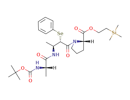 L-Proline,
N-[(1,1-dimethylethoxy)carbonyl]-L-alanyl-(2S,3S)-3-amino-2-(phenylsel
eno)butanoyl-, 2-(trimethylsilyl)ethyl ester