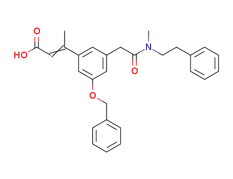 Molecular Structure of 181268-76-8 (5-(2-(methyl(2-phenethyl)amino)-2-oxoethyl)-2-(benzyloxy)cinnamic acid)