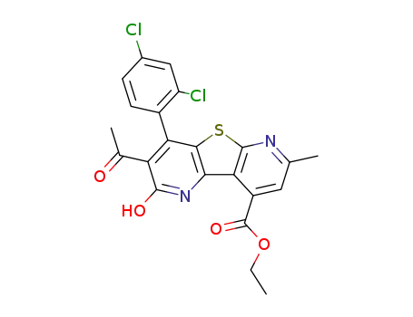 3-Acetyl-4-(2,4-dichloro-phenyl)-2-hydroxy-7-methyl-thieno[2,3-b;4,5-b']dipyridine-9-carboxylic acid ethyl ester