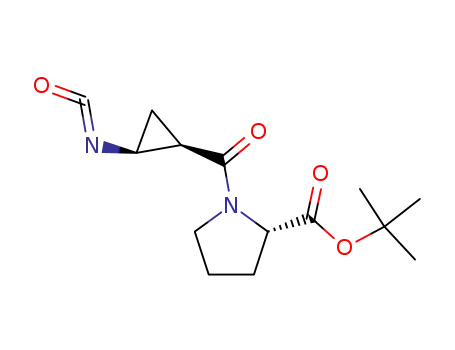 Molecular Structure of 187967-64-2 ((S)-1-((1R,2S)-2-Isocyanato-cyclopropanecarbonyl)-pyrrolidine-2-carboxylic acid tert-butyl ester)