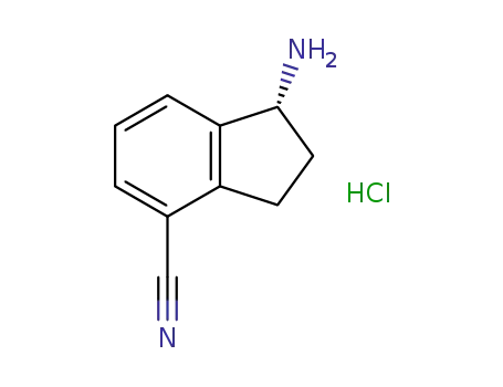 Molecular Structure of 1306763-29-0 ((R)-1-amino-2,3-dihydro-1H-indene-4-carbonitrile hydrochloride)