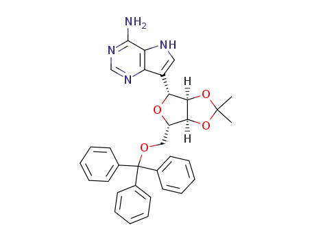 7-((3aR,4R,6S,6aS)-2,2-Dimethyl-6-trityloxymethyl-tetrahydro-furo[3,4-d][1,3]dioxol-4-yl)-5H-pyrrolo[3,2-d]pyrimidin-4-ylamine