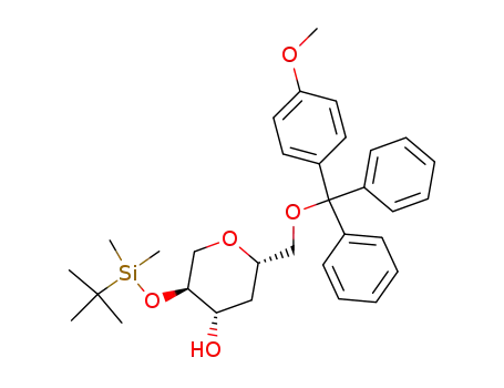 1,5-anhydro-6-O-monomethoxytrityl-2-O-tert-butyldimethylsilyl-4-deoxy-D-glucitol