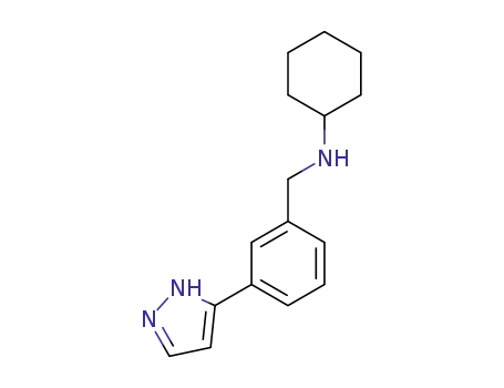 Molecular Structure of 179056-26-9 (Cyclohexyl-[3-(2H-pyrazol-3-yl)-benzyl]-amine)