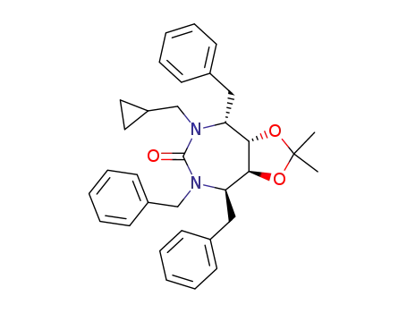 (3aS,4R,8R,8aS)-4,5,8-Tribenzyl-7-cyclopropylmethyl-2,2-dimethyl-hexahydro-1,3-dioxa-5,7-diaza-azulen-6-one