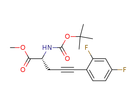 Molecular Structure of 208709-99-3 ((R)-2-tert-Butoxycarbonylamino-5-(2,4-difluoro-phenyl)-pent-4-ynoic acid methyl ester)