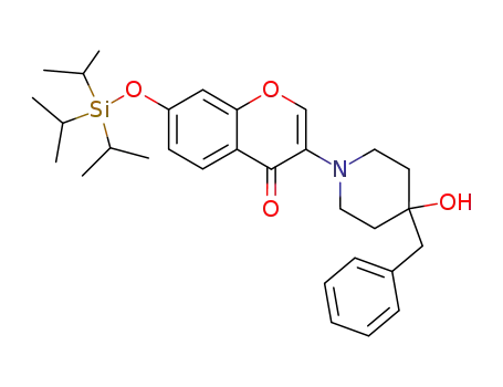 3-(4-Benzyl-4-hydroxypiperidino)-7-(triiso-propylsilyloxy)chromen-4-one