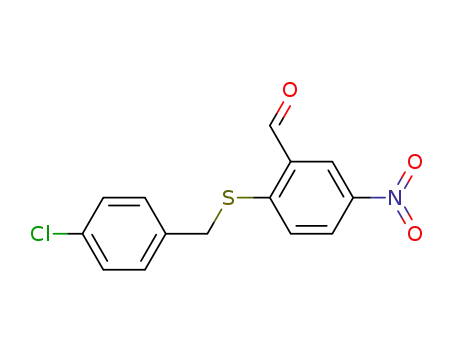 Molecular Structure of 319454-75-6 (2-(4-CHLOROBENZYLTHIO)-5-NITROBENZALDEHYDE)
