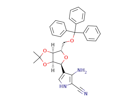 3-amino-2-cyano-4-(2,3-O-isopropylidene-5-O-trityl-α-L-ribofuranosyl)pyrrole
