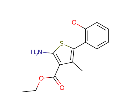 3-Thiophenecarboxylic acid, 2-amino-5-(2-methoxyphenyl)-4-methyl-,
ethyl ester