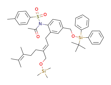 N-Acetyl-N-[4-(tert-butyl-diphenyl-silanyloxymethyl)-2-((E)-6,7-dimethyl-3-trimethylsilanyloxymethyl-octa-2,6-dienyl)-phenyl]-4-methyl-benzenesulfonamide