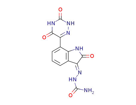 Hydrazinecarboxamide,
2-[1,2-dihydro-2-oxo-7-(2,3,4,5-tetrahydro-3,5-dioxo-1,2,4-triazin-6-yl)-3
H-indol-3-ylidene]-