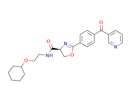 Molecular Structure of 200400-47-1 ((S)-2-[4-(Pyridine-3-carbonyl)-phenyl]-4,5-dihydro-oxazole-4-carboxylic acid (2-cyclohexyloxy-ethyl)-amide)