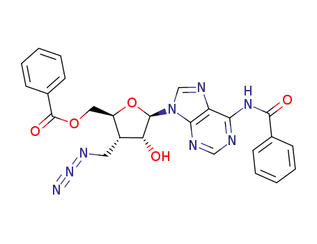 Benzoic acid (2S,3S,4R,5R)-3-azidomethyl-5-(6-benzoylamino-purin-9-yl)-4-hydroxy-tetrahydro-furan-2-ylmethyl ester