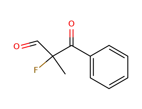 Molecular Structure of 187838-02-4 (Benzenepropanal, alpha-fluoro-alpha-methyl-beta-oxo- (9CI))