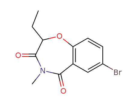 Molecular Structure of 195526-30-8 (7-bromo-2-ethyl-4-methyl-benzo[<i>f</i>][1,4]oxazepine-3,5-dione)