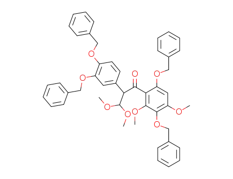 Molecular Structure of 1025943-42-3 (1-(3,6-Bis-benzyloxy-2,4-dimethoxy-phenyl)-2-(3,4-bis-benzyloxy-phenyl)-3,3-dimethoxy-propan-1-one)