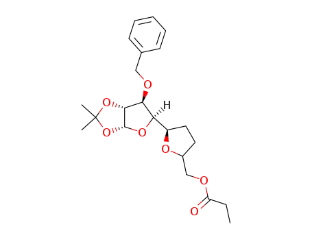 Propionic acid (R)-5-((3aR,5R,6S,6aR)-6-benzyloxy-2,2-dimethyl-tetrahydro-furo[2,3-d][1,3]dioxol-5-yl)-tetrahydro-furan-2-ylmethyl ester
