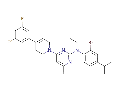 (2-bromo-4-isopropyl-phenyl)-{4-[4-(3,5-difluoro-phenyl)-3,6-dihydro-2<i>H</i>-pyridin-1-yl]-6-methyl-pyrimidin-2-yl}-ethyl-amine