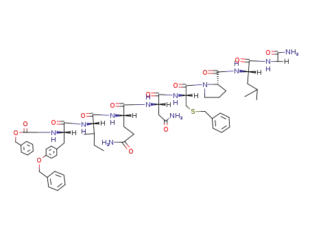 <i>O</i>-benzyl-<i>N</i>-benzyloxycarbonyl-tyrosyl=>isoleucyl=>glutaminyl=>asparaginyl=><i>S</i>-benzyl-cysteinyl=>prolyl=>leucyl=>-glycin-amide