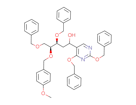 (3S,4S)-3,5-Bis-benzyloxy-1-(2,4-bis-benzyloxy-pyrimidin-5-yl)-4-(4-methoxy-benzyloxy)-pentan-1-ol
