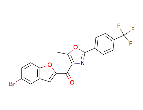 Molecular Structure of 1026176-02-2 ((5-bromo-benzofuran-2-yl)-[5-methyl-2-(4-trifluoromethyl-phenyl)-oxazol-4-yl]-methanone)