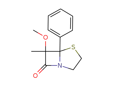 Molecular Structure of 82919-03-7 (6-Methoxy-6-methyl-5-phenyl-4-thia-1-aza-bicyclo[3.2.0]heptan-7-one)