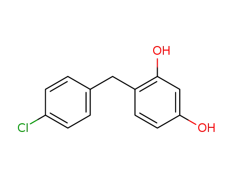 Molecular Structure of 6280-43-9 (4-(4-chlorobenzyl)benzene-1,3-diol)