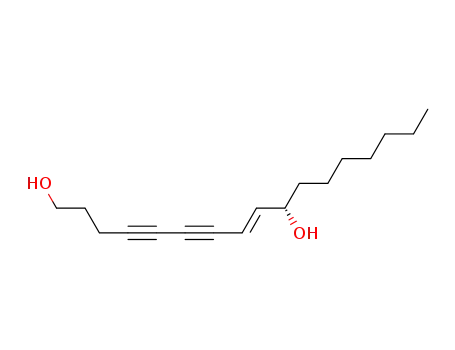 Molecular Structure of 18829-51-1 (8-Heptadecene-4,6-diyne-1,10-diol, (8E,10S)-)