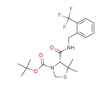 5,5-dimethyl-4-(2-trifluoromethyl-benzylcarbamoyl)-thiazolidine-3-carboxylic acid <i>tert</i>-butyl ester