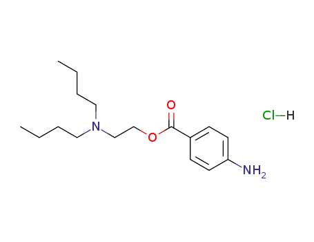 Molecular Structure of 15154-38-8 (N-{2-[(4-aminobenzoyl)oxy]ethyl}-N-butylbutan-1-aminium chloride)