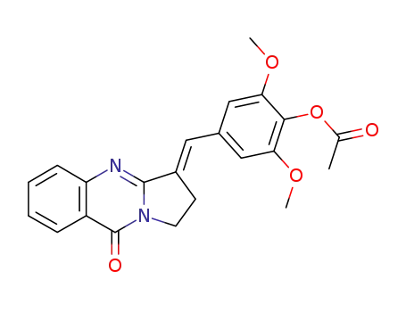 Molecular Structure of 371766-68-6 (Acetic acid 2,6-dimethoxy-4-(9-oxo-1,2,3,9-tetrahydropyrrolo[2,1-b]quinazolin-3-ylidenemethyl)phenyl ester)