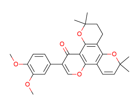 2H,6H,12H-Benzo[1,2-b:3,4-b':5,6-b'']tripyran-12-one,11-(3,4-dimethoxyphenyl)-3,4-dihydro-2,2,6,6-tetramethyl- (9CI) cas  7147-94-6