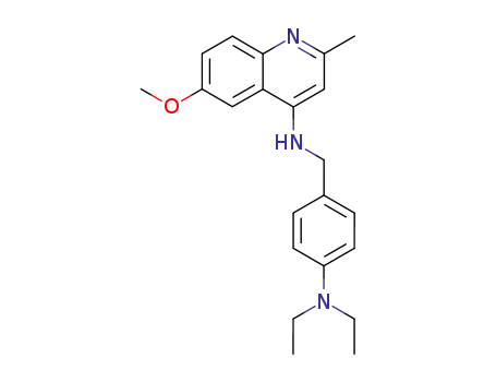 Molecular Structure of 5442-69-3 (N-[(4-diethylaminophenyl)methyl]-6-methoxy-2-methyl-quinolin-4-amine)