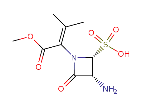 Molecular Structure of 180468-20-6 ((2R,3R)-3-amino-1-(1'-methoxycarbonyl-2'-methylpropenyl)-4-oxoazetidine-2-sulfonic acid tetrabutylammonium salt)