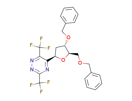 5-(3',5'-Di-O-benzyl-2'-desoxy-β-D-ribofuranosyl)-3,6-bis(trifluoromethyl)-1,2,4-triazin