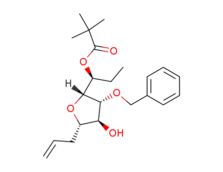 2,2-Dimethyl-propionic acid (S)-1-((2R,3R,4S,5S)-5-allyl-3-benzyloxy-4-hydroxy-tetrahydro-furan-2-yl)-propyl ester