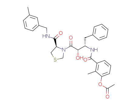 Acetic acid 3-{(1S,2S)-1-benzyl-2-hydroxy-3-[(R)-4-(3-methyl-benzylcarbamoyl)-thiazolidin-3-yl]-3-oxo-propylcarbamoyl}-2-methyl-phenyl ester